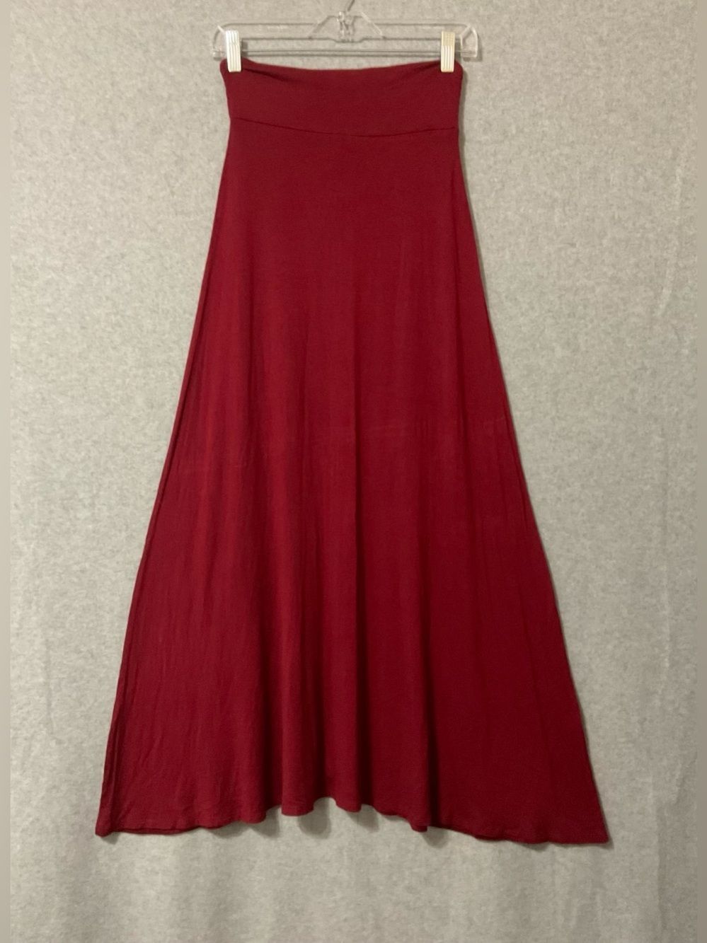 Wet Seal Deep Red Flared Maxi Skirt SZ S
